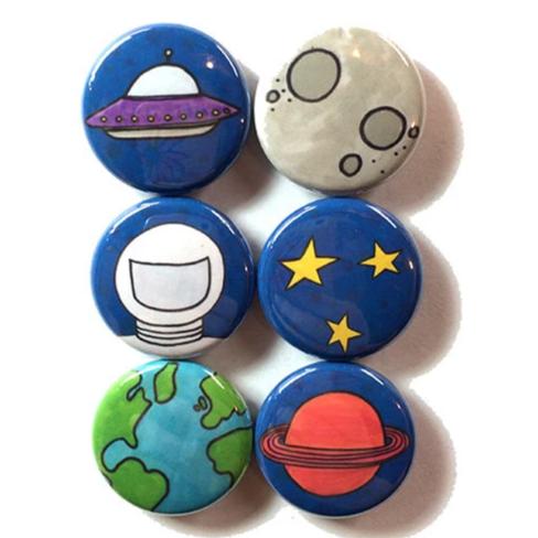 Outer Space Magnets or Pinback Buttons