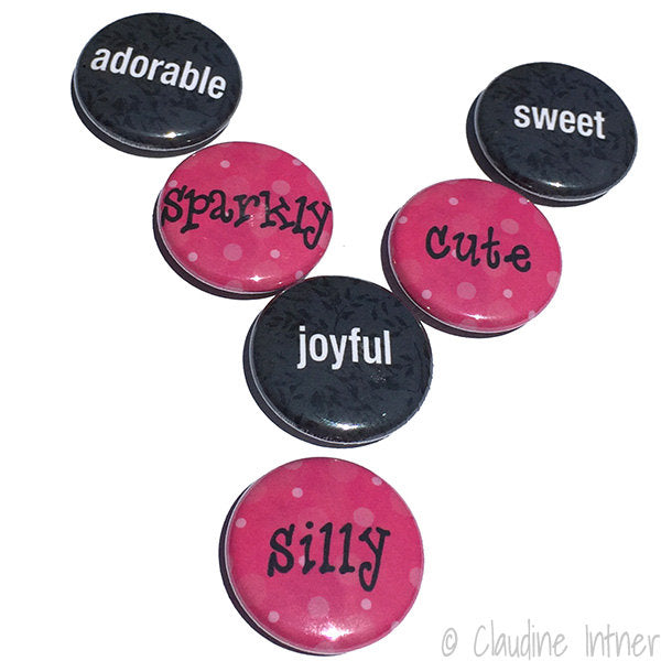 Silly Word Magnets or Pins