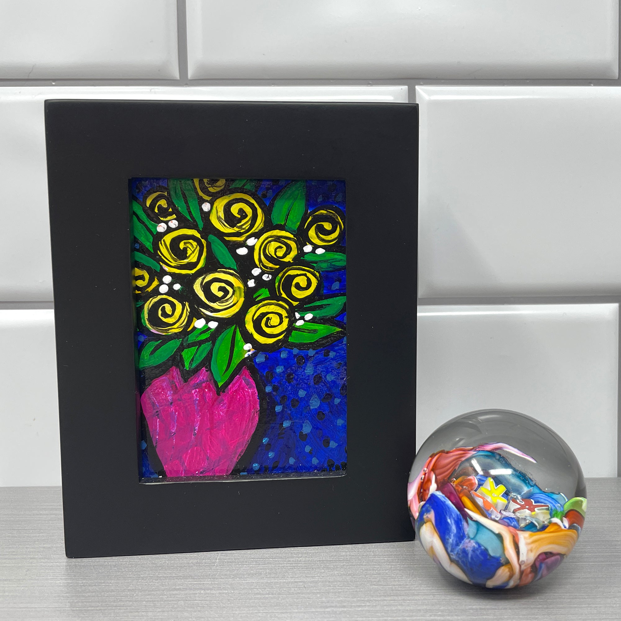 Small Yellow Rose Painting